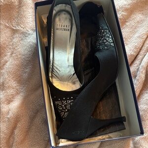Stuart Weitzman Black Heels with Lace Detail